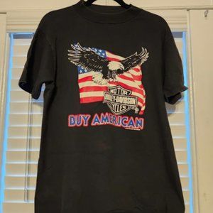 Vintage Buy American Harley Davidson Men's Tshirt